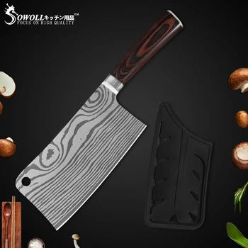 

Sowoll Chef Knife 7 Inch Stainless Steel Kitchen Knife Chinese Cleaver Professional Kitchen Chef Knives Full Tang Handle