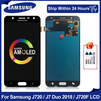 

Super AMOLED For Samsung Galaxy J7 Duo 2018 J720 LCD Display J720F Touch Screen Digitizer Replacement Parts