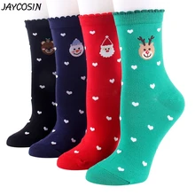 JAYCOSIN, 12 пар, женские и мужские рождественские носки рождественский принт, хлопковые теплые зимние носки средней длины короткие носки s18