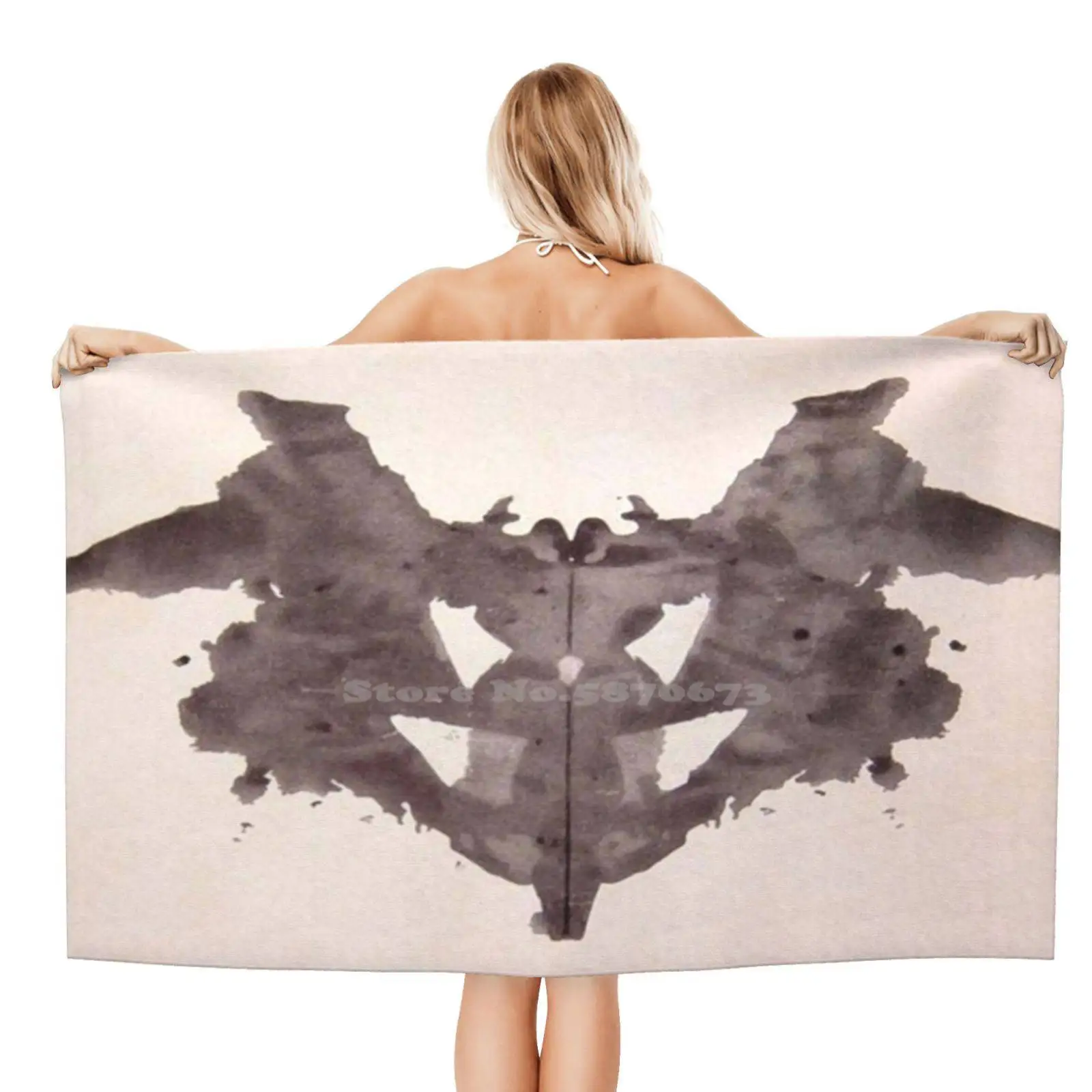 Чернильное полотенце Inkblot First Blot Rorschach спортивное мягкое с 3D принтом тестирование