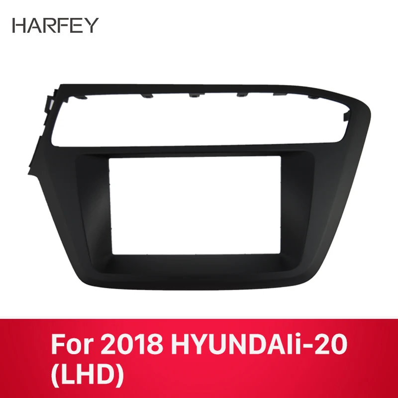 Harfry Car OEM 2DIN Stereo Frame Radio Fascia Left Hand Drive Install Dash Bezel Trim No Gap Panel Kit For HYUNDAI i-20