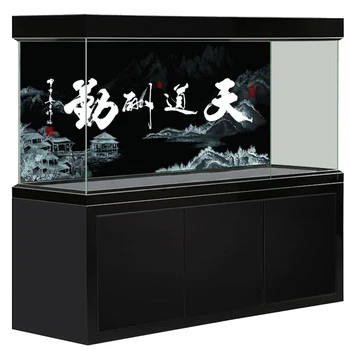 

[JX-1016] Fish Tank Background HD Calligraphy Series Aquarium Sticker Mural Decoration Painting Pattern Size Can Be Customized