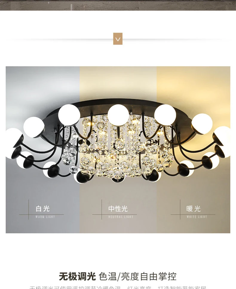 Modern Led Ceiling Lights For Living Room Bedroom White Color Aluminum avize AC85-265V lamparas de techo Ceiling Lamp Fixtures