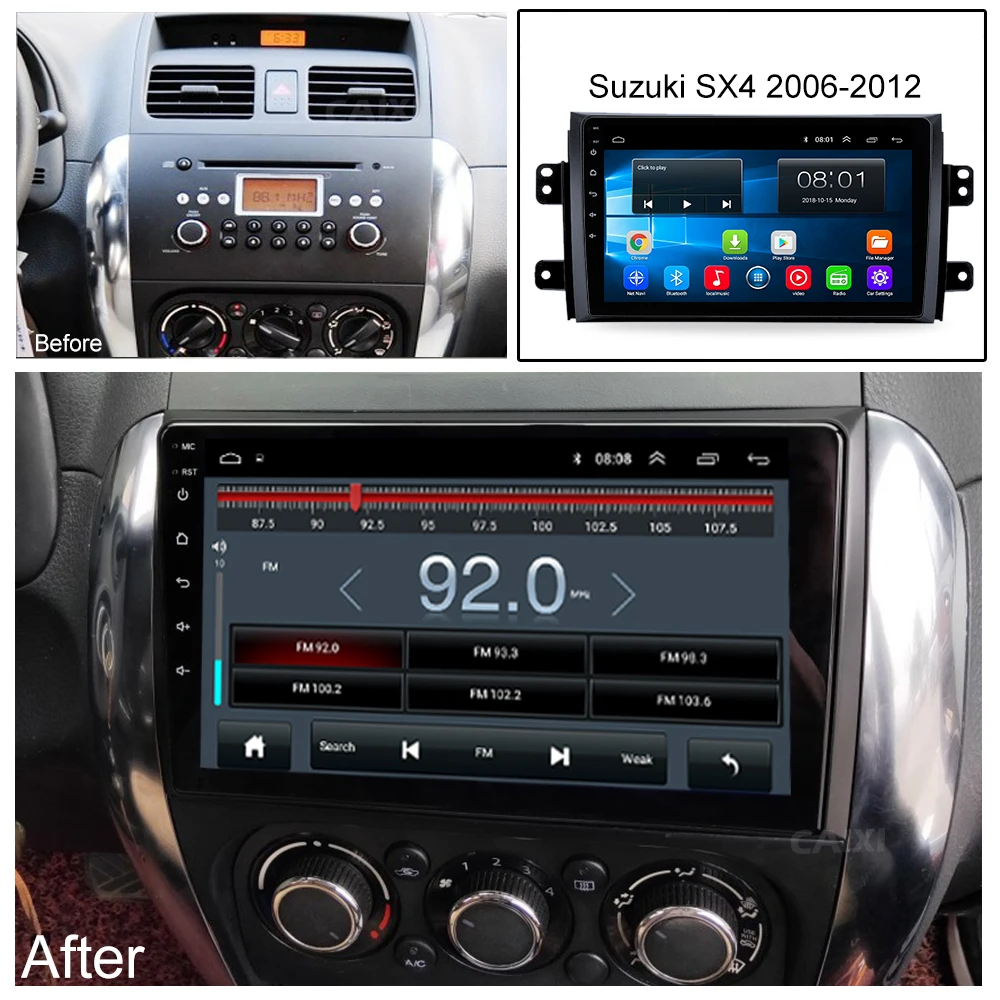 Автомобильный мультимедийный плеер CAIXI Android 9 0 2Din радио для Suzuki SX4 2006 2007 2009 2010 2011 2012
