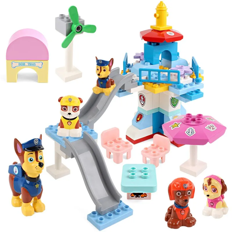 

Original Paw Patrol dog Puppy Patrulla Canina Lookout Tower dog building blocks Compatible with LEGOINGLYS toys for children