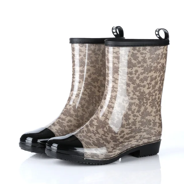 Fashion Leopard Print Adult Rain Shoes 