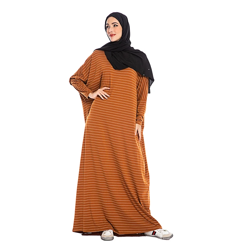 

Stripe Caftan Dubai Abaya Turkey Islamic Arabic Hijab Muslim Dress Kaftan Morocco Tesettur Elbise Vestidos Robe Musulmane Longue