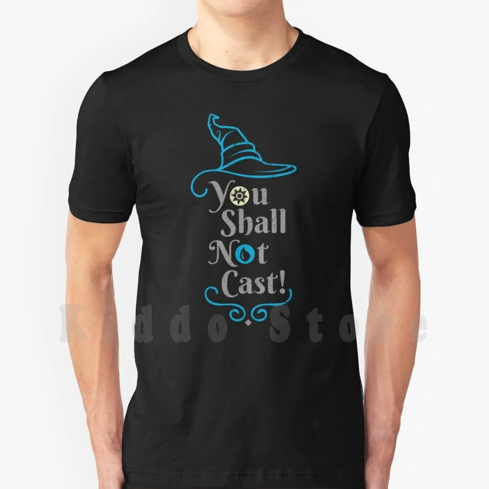 Non Devi Lanciare! Maglietta In Cotone Da Uomo Stampa Fai-Da-Te Cool Tee Mtga Nope Magic Game Wizard Gbalf Cast Incantesimo Mago Contatore Blu