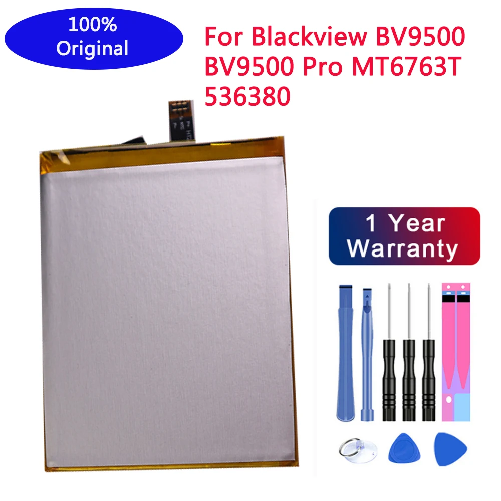 100% Original Blackview BV9500 Battery 10000mAh For Pro MT6763T 536380 Phone Batteries and free tool | Мобильные телефоны и
