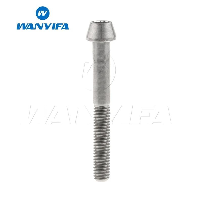 M5x45 Titanium Wanyifa M5x9 15, 16, 18, 20, 25 30 35, 40 45 50 55 60 мм конусная головка Винт С Титановым болтом для Велосипедный вынос руля части - Цвет: M5x45 Titanium