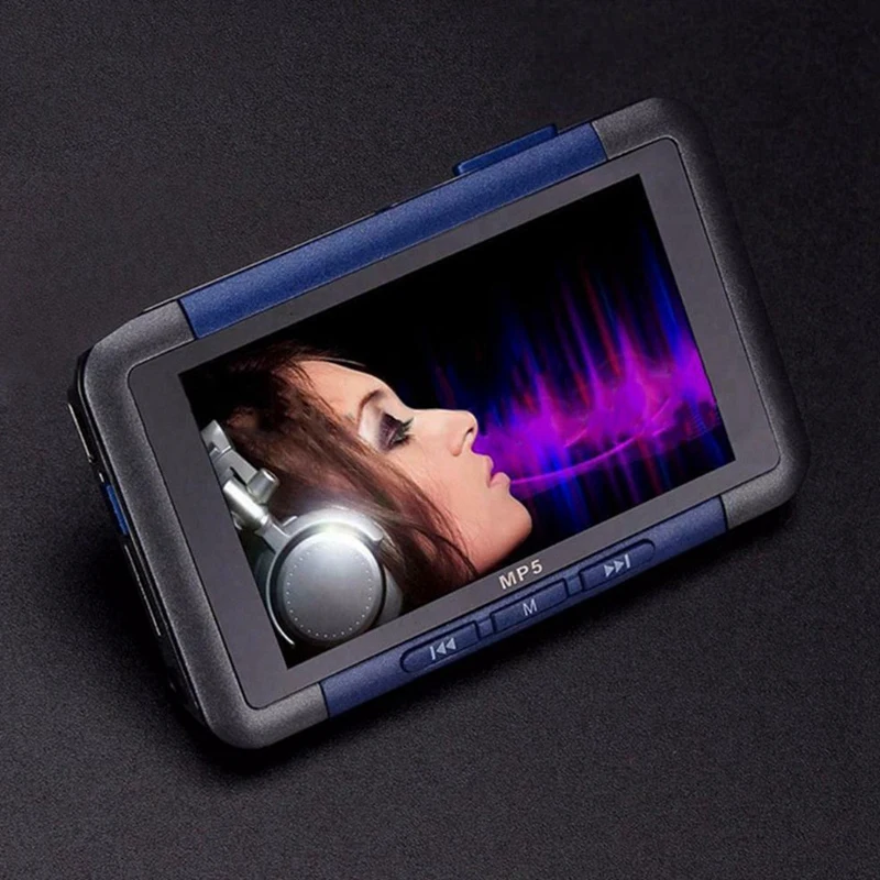 AMS-Mp5 Video Music Media Player 16Gb 3 Inch 720P Lcd Press Screen Fm Radio Blue Plastic