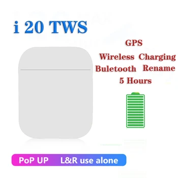 

i20 TWS Wireless Bluetooth 5.0 Sports Earphone Pop Up Sweatproof Headphone Wrieless Charging for iphone huawei xiaomi PK I7 I12