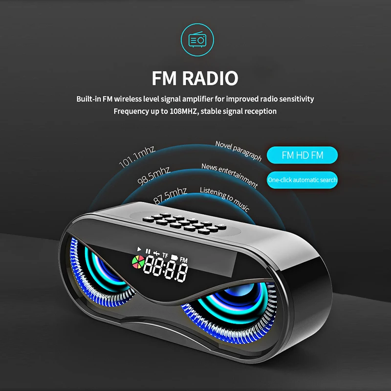 M6 Cool Сова Дизайн Bluetooth динамик светодиодный беспроводной громкий FM радио