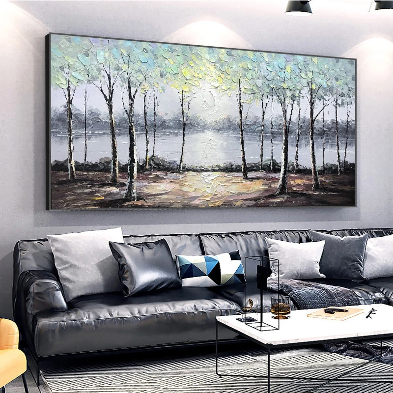 

100% Hand Painted Abstract Woods Art Oil Painting On Canvas Wall Art Frameless Picture Decoration For Live Room Home Decor Gift