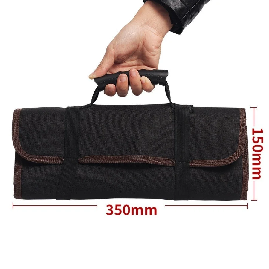 58*35cm Oxford Cloth Roll Electrician Tools Storage Bags Organizers With Zipper Portable Toolkit Handbag For Pliers Screwdrivers |