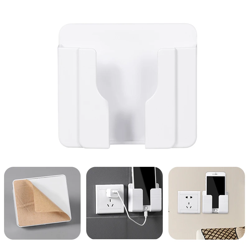 

Phone Charging Holder Wall-mounted Remote Control Storage Box Phone Charging Stand Charger Base Wall Hanging Rack Hanger