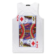 Импортные товары 3D покер квадратный K рисунок печатных Мужская одежда Мужская Повседневная Популярная безрукавка жилет большого размера Спортивные настраиваемые