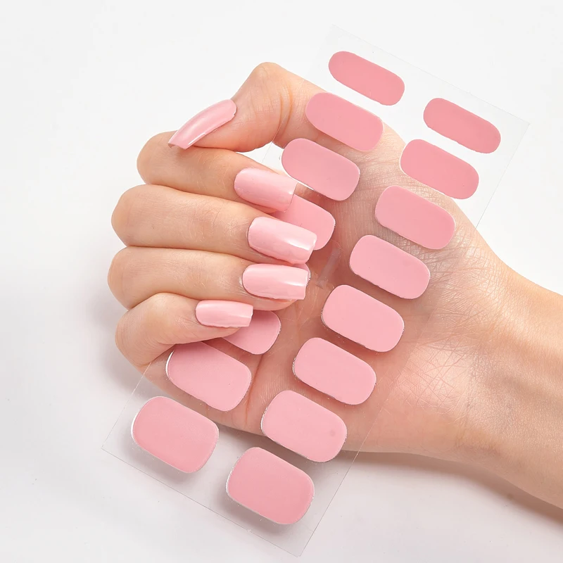 New Year Pure Color Nail Wrap DIY  Decals Plain Decor Stickers Nail Art Sticker Set Minimalist Nail Strip Christmas Nail Sticker