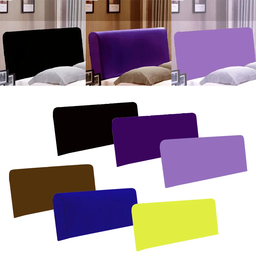 Bed Headboard Slipcover Protector Bed Decoration Stretch Solid Color Dustproof Cover Washable - 78.7.L X 31.5.W