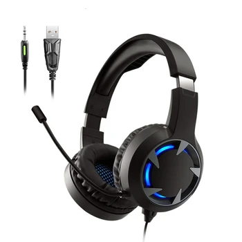 

Lobkin Gaming Headset Earphone Wired Gamer Headphone Stereo Sound Headset With USB Mic LED Light For PC Gamer PS4 Laptop r20