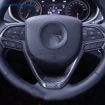 

For Jeep Cherokee 2014-2017 Interior Steering wheel Sequin Cover Frame Panel Trims ABS Chrome Stickers Car-Styling Accessories