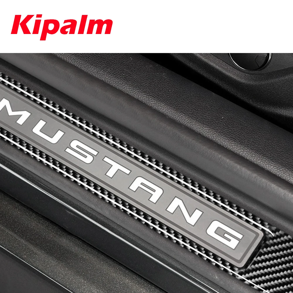 Kipalm Mustang- углеродное волокно протектор порога наклейка для Ford Mustang защита дверных порогов наклейка Mustang аксессуары