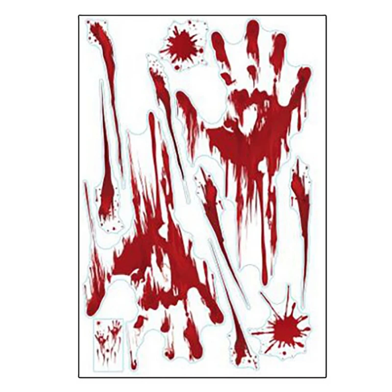 

Halloween Blood Handprint Blood Footprint Sticker Horror Decoration Sticker Festival Party Supplies