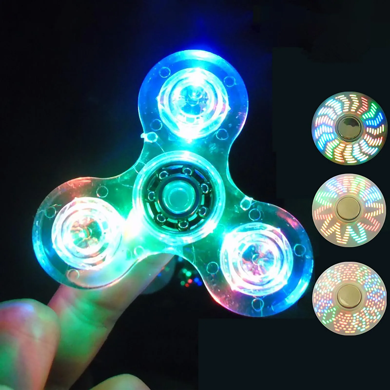 Luminous LED Light Fidget Spinner Electric Spinners Glow In Dark Light EDC  Figet Spiner Finger Stress Relief Toys For Children