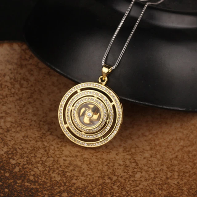 New Arrival Rotatable Windmill Pendant Necklace AAA Cubic Zirconia Pave Gold Silver Color Crystal Necklace Jewelry Women Men Style 16