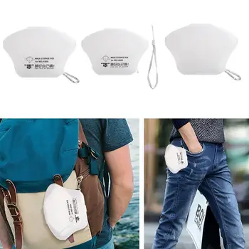 

1pc Silicone Mask Storage Box Portable Mask Box Holder Cover Storage Box Protective Case Protection Plastic Sheet Mask Storage