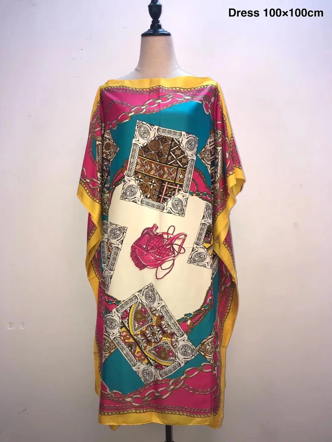 4 цвета в африканском стиле модное платье шелковое летнее негабаритное популярное современное шелковое платье для леди - Цвет: yellow