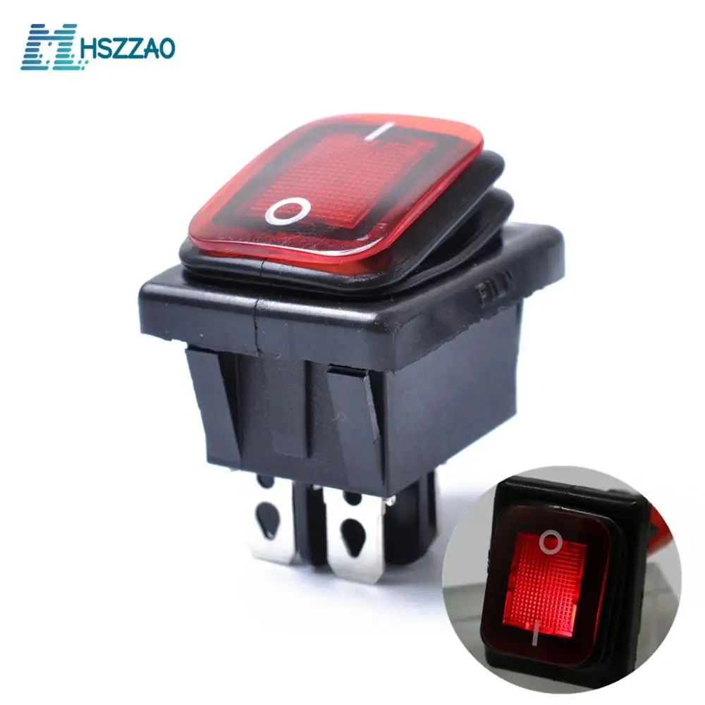 

12V 4PIN Waterproof Rocker Switch with Lamp Light Dpst DPST For Automobiles and Devices Equipped with DC Power Source Boat