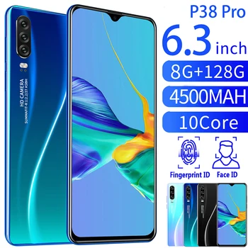 

Hot 6.3 inch Smartphone Octa Core Android 4080mAh Cellphone Face ID 8GB+128GB Screen Triple camera Mobile phone