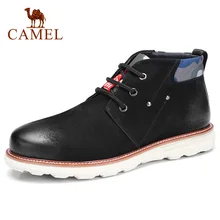 CAMEL/зимние спортивные мужские ботинки из натуральной кожи; Повседневные высокие мужские Ботинки martin; модная мужская обувь из мягкой воловьей кожи; легкие