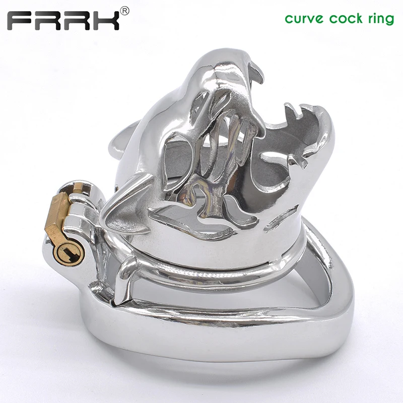 (FRRK-149H/40mm)Cage de chasteté à verrouillage négatif inversé, avec  équipement de Bondage, coq en acier inoxydable pour hommes, an