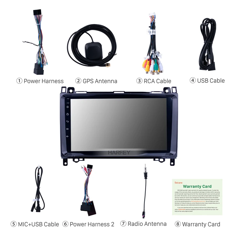 Harfey Автомагнитола " HD Navi Android 9,0 1Din gps для Crafter Mercedes Benz a-класс W169 A150, A170(2004-2012) мультимедийный плеер