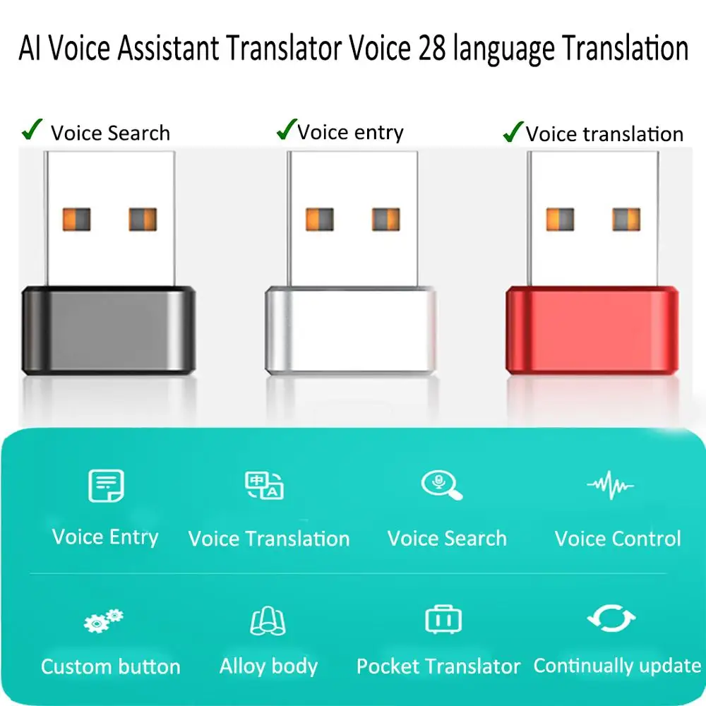 AI голосовой ассистент переводчик Голосовое управление печатное устройство мгновенная поддержка 28 язык переводчик-черный