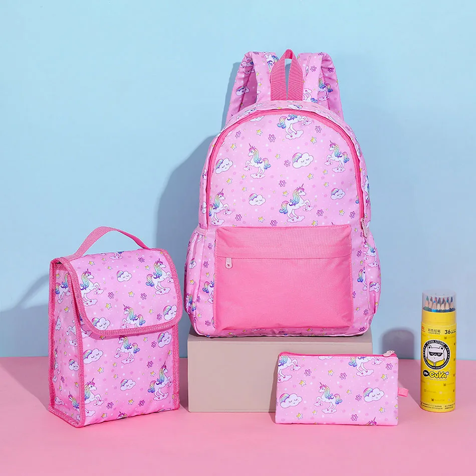 Back to School Unicorn Backpacks Children Cartoon Light Schoolbags