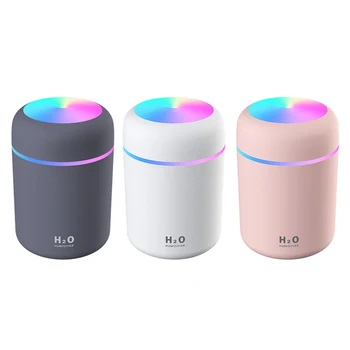 

300ml Color Cup USB Ultrasonic Air Humidifier Aroma Essential Oil Diffuser Aromatherapy Machine with 7 Colors LED Light