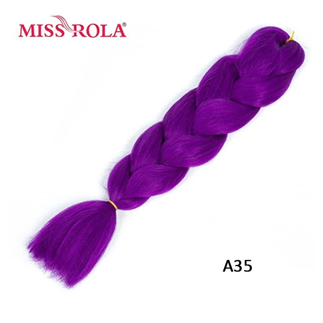 Miss Rola Synthetic Support Wholesale 100g 24 Inch Jumbo BraidsPink Green Yellow High Temperature Fiber Ombre Hair Extensions A35