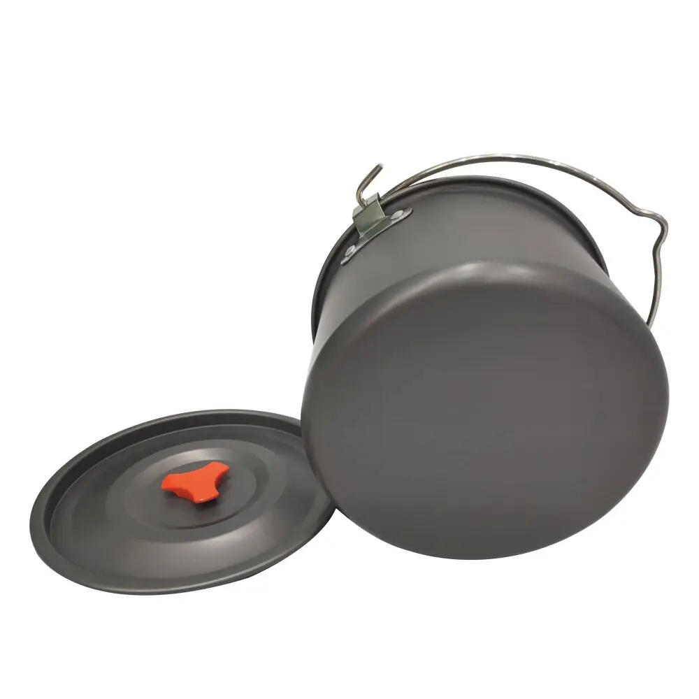 Lighten Up Outdoor Tableware Caldero Set Big Capacity Aluminum Alloy Camping Picnic Hanging Cookware Tableware Pot Cooking Campfire Pot