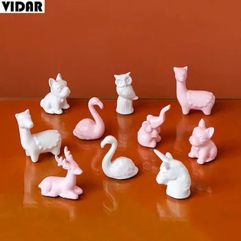 

VIDAR Nordic Resin Pineapple Ornament Home Decor Lama Decoration Flamingo Buck Crown Unicorn Bedroom Decor Miniature Figurines