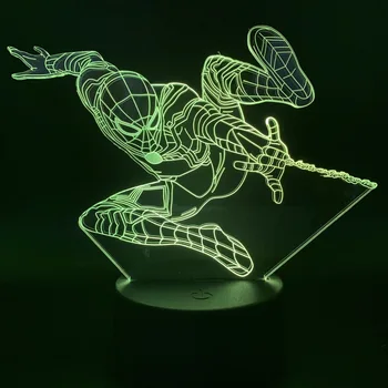 

Led Night Light Spiderman Light for Children Modern Gift Nightlights for Kids Bedroom battery operated 3D Lamp Spiderman novetly