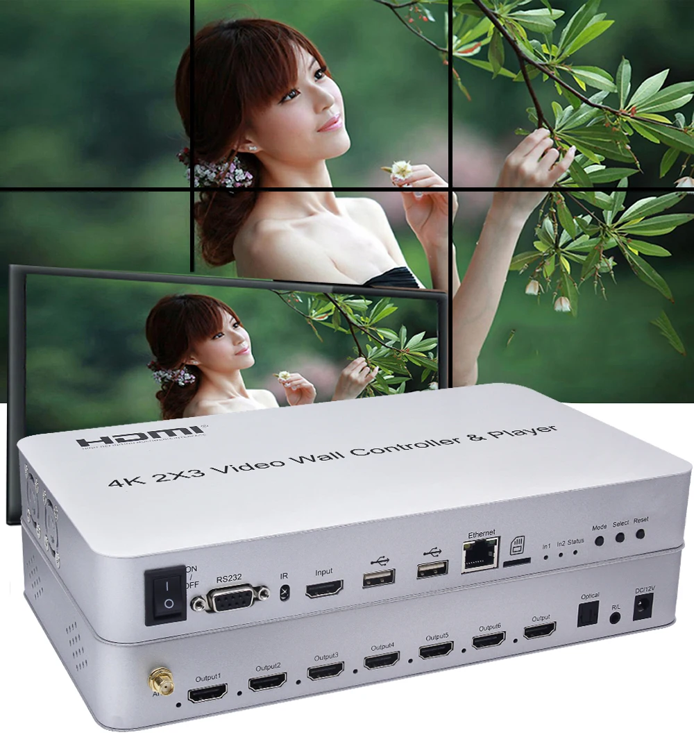 4K 1080P 60 HDMI HD ТВ экран комбинированный процессор 2x2 настенный контроллер USB плеер