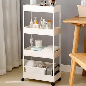 

Kitchen quilted storage cabinet cart bathroom bathroom narrow gap storage refrigerator rack