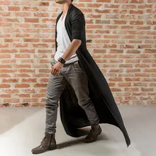 Для мужчин, кардиганы для девочек, повседневная приталенная Однотонная рубашка с длинными рукавами, топы, верхняя одежда, длинное пальто плюс Размеры летние 7,29