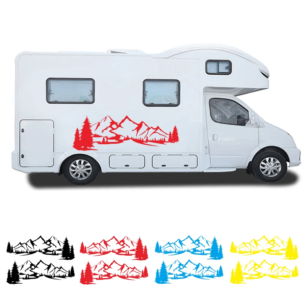 

1 Pcs 180*51CM Car Camper RV Sticker Decor Mountain Forest Style Vinyl Tint Film Tree Decal Car Styling Sticker Accessories