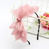 1pc Ribbon Big Bow Floral Shining Hair Band Women Hair Accessories Hair Hoop Black Pink Girls Flower Lace Bow Headband ► Photo 1/6