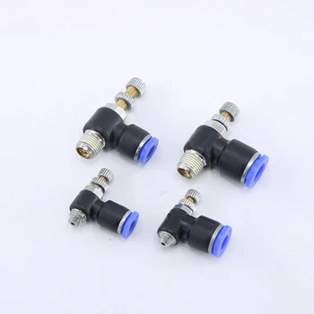 

Blue pneumatic connector SL 4/6/8/10 / 12mm series pneumatic throttle speed control valve external thread cylinder throttle