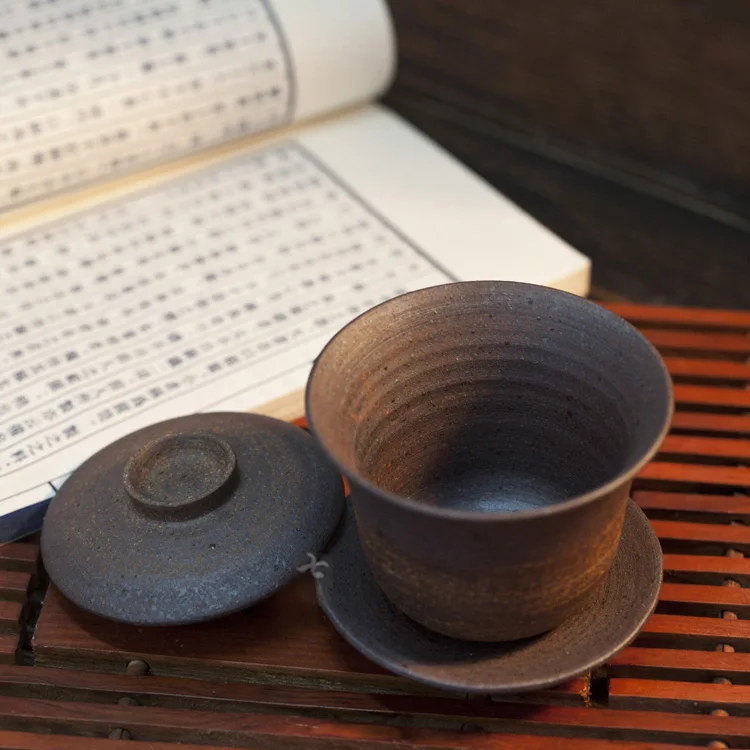 Натуральная НЕОБРАБОТАННАЯ руда, грубая керамика Gaiwan, ручная работа, керамический Tureen, чайный набор кунг-фу, чайный горшок, чашка в китайском стиле, мастер чашки, чайная посуда